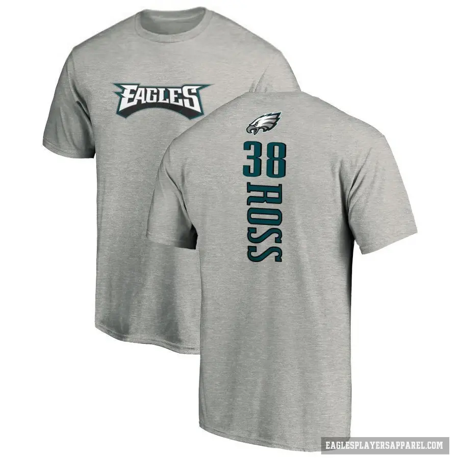 Men's ＃38 John Ross Philadelphia Eagles Ash Backer T-Shirt