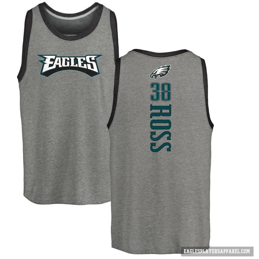 Men's ＃38 John Ross Philadelphia Eagles Ash Backer Tank Top