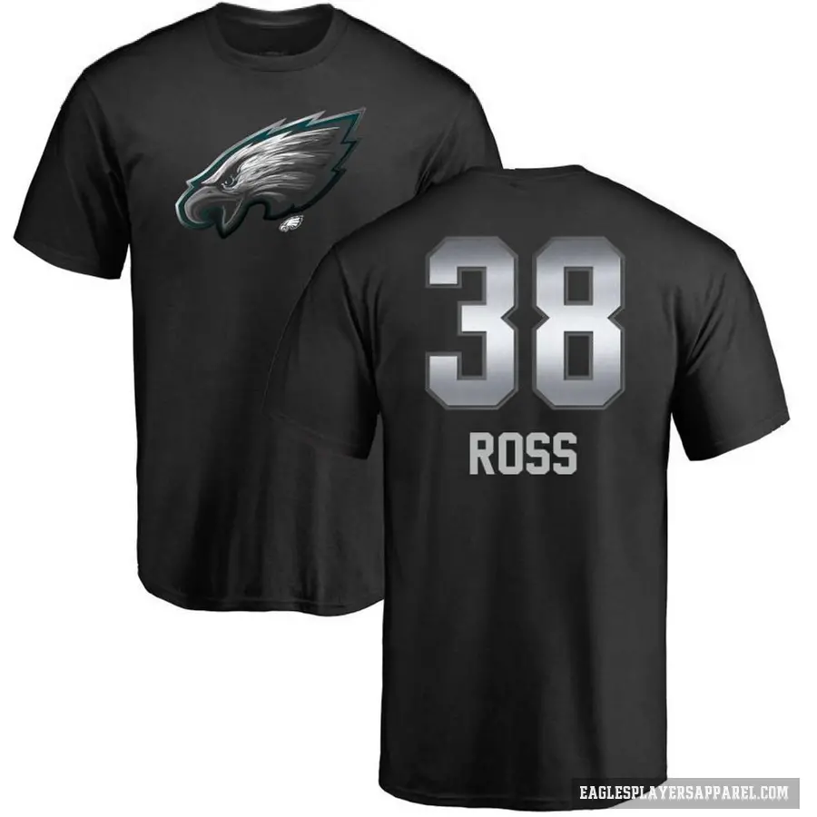 Men's ＃38 John Ross Philadelphia Eagles Black Midnight Mascot T-Shirt