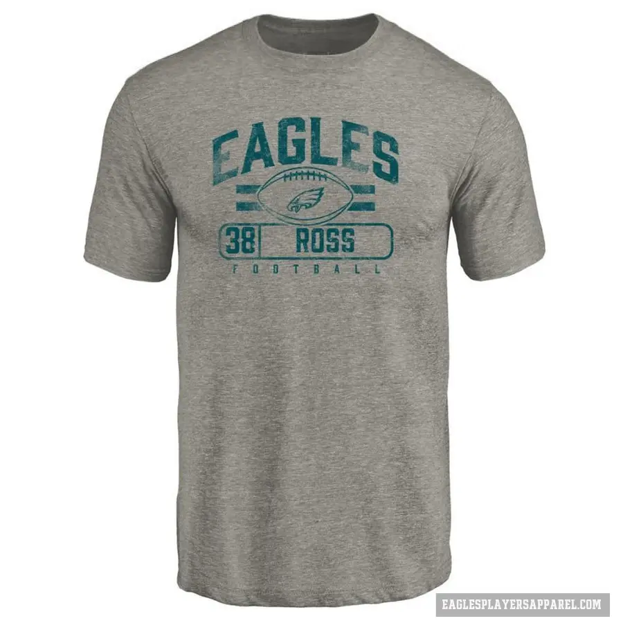 Men's ＃38 John Ross Philadelphia Eagles Gray Flanker T-Shirt