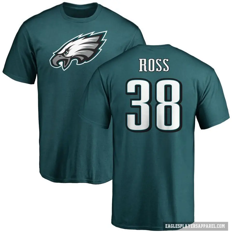 Men's ＃38 John Ross Philadelphia Eagles Green Logo T-Shirt